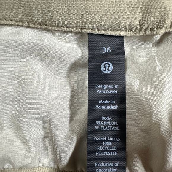 Lululemon Commission Golf Pant Khaki Men's Size 36 x 32 Excellent Used Condition - Picture 3 of 8